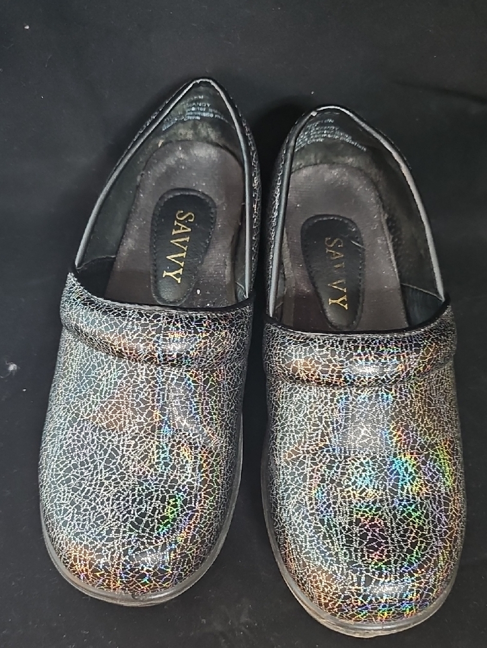 Savvy Iridescent Black Slip-On Clog - Picture 2 of 4